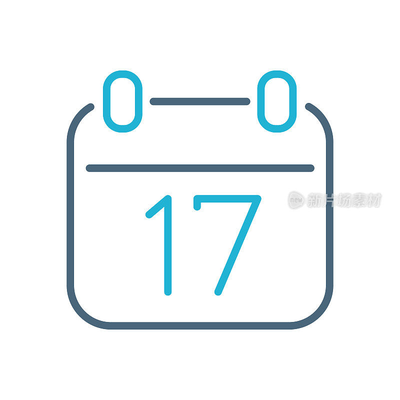 日历17 -行图标。向量股票插图